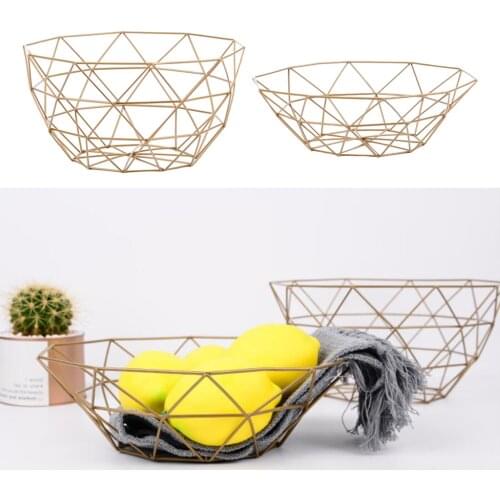 Metal Wire Countertop Fruit Snacks Basket Stand Table Centerpiece Holder