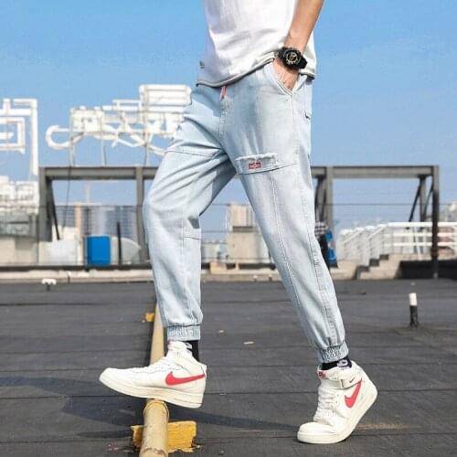 2021 mens fashion pants loose weight large yard harem pants relaxed light-colored High-end quality Nine point length