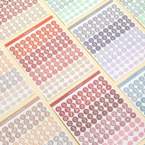 Journamm 216pcs Dot Number and Letter Stickers DIY Adhesive Sticker Decoration Stationery Project Making Decoration Stickers