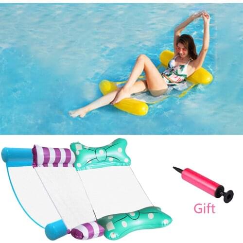 Floating Water Hammock Float Beach Lounger Inflatable Floating Bed Chair Inflatable Swimming Pool Mattress Hammock Beach