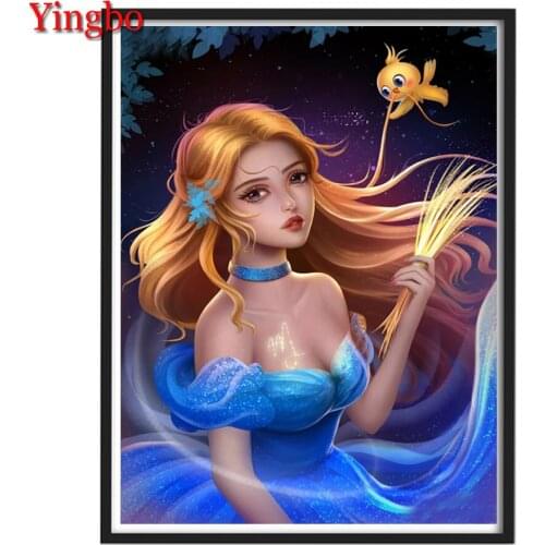 Full Round/square Diamond Painting Cartoon Pretty Girl 5D Diamond Art Embroidery Rhinestones Home Decor Handmade Gift