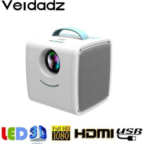 VEIDADZ LED Portable Q2 Mini Size 600 Lumen Support 1080p FULL HD HDMI-Compatible USB Movie Projector Home Multimedia Player