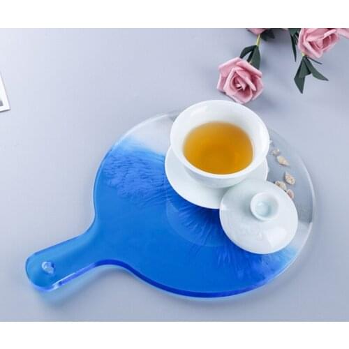 Serving Board Tray Crystal Epoxy Resin Mold Coaster Plate Casting Silicone Mould DIY Crafts Jewelry Making Tool