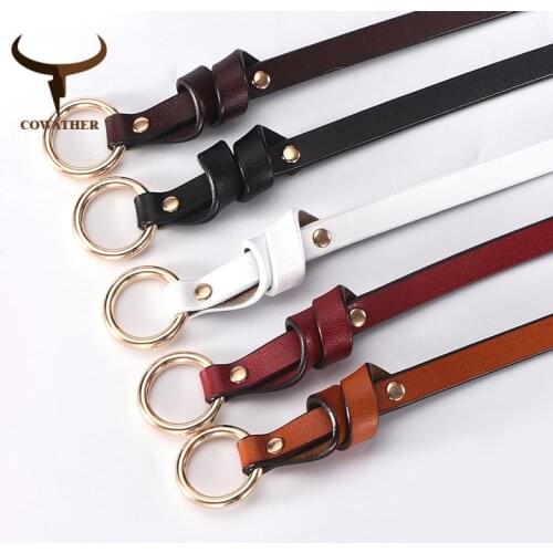COWATHER fashion cowhide belt for women cow genuine leather high quality female strap new arrival waistband free shipping