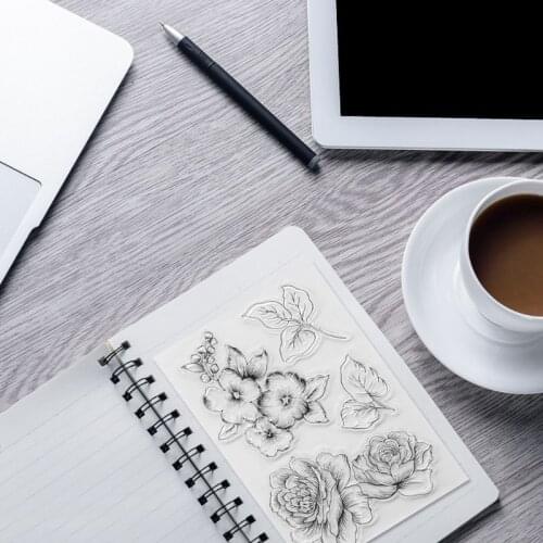 Creative DIY Flower Pattern Transparent Clear Seal Scrapbooking Photo Album Card Decorative Rubber Stamp Sheets