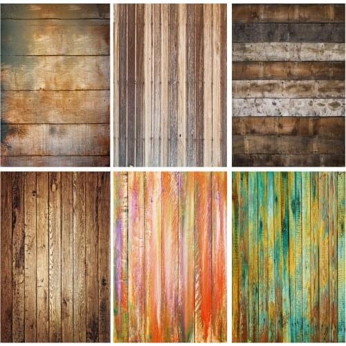 SHENGYONGBAO Art Fabric Retro Wood Plank Vintage Photography Backdrops For Photo Studio Background Props 21318WQ-66
