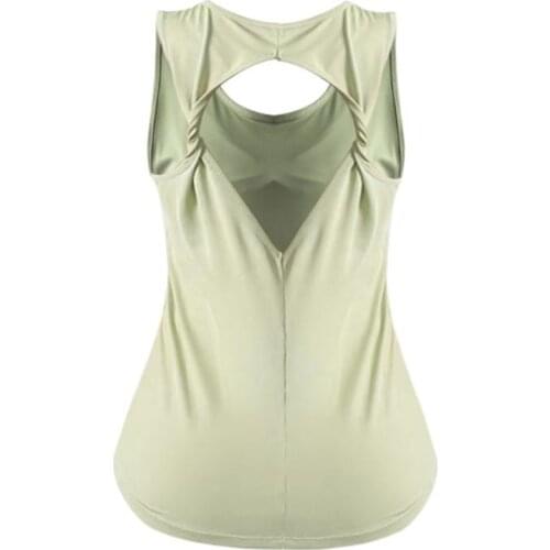 CretKoav Back Hollow Sports Vest For Women Gym T-Shirt Fitness Tank Sleeveless Loose Quick-drying Yoga Shirt Top Workout Vest