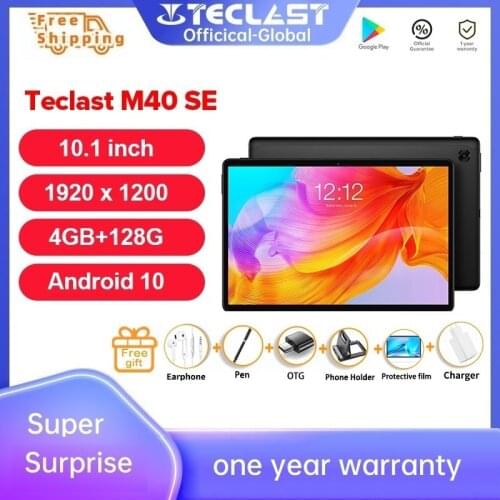 Newest tablet Teclast M40SE 10.1“ Android 10.0 tablet PC 4GB RAM 128GB ROM 5MP Camera Dual 4G Phone Call Bluetooth5.0 OTG Type-C