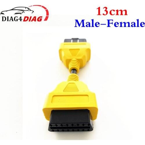 13CM / 30CM Yellow OBD2 Extension Cable Male to Female interface Durable 16pin OBD 2 Plug Extension Adapter