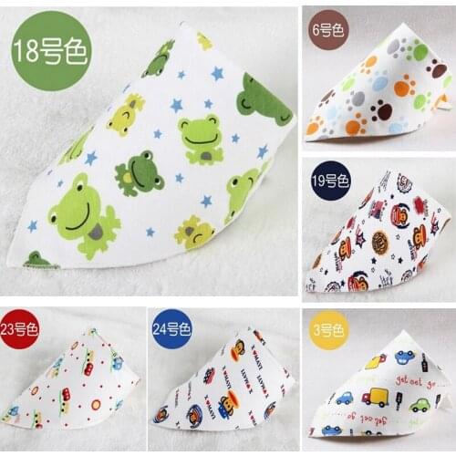 Y45 Free shipping selling knitting combed cotton double buckle saliva towel baby burp triangle towel without fluorescent agent