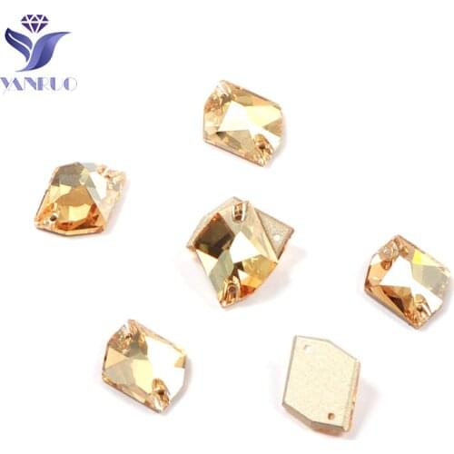 YANRUO 3265 Cosmic Crystal Golden Shadow Sew On Stones Glass Rhinestones Sew Rhinestones For Clothing