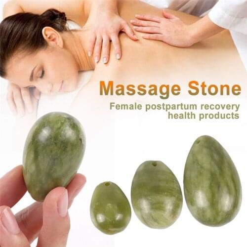 3PCS/SET Natural Green Jade Eggs Women Pelvic Floor Muscle Kegel Exercise Vaginal Tightening Exercise Yoni Egg Ben Wa Ball