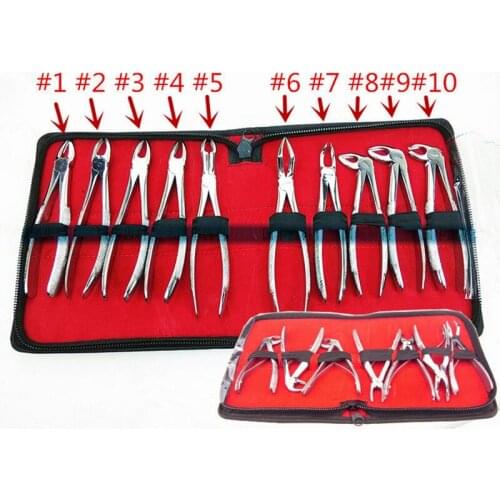 10pcs for Adult & 7pcs for Child Dental Forceps Adult & Child Tooth Forceps Dental Instrument set of Teeth Forceps Dental Tools