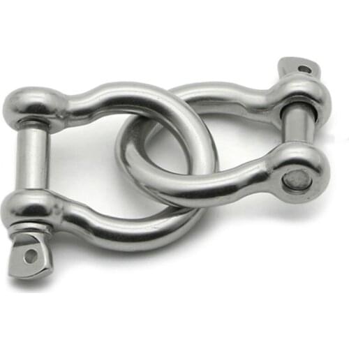 2pcs M14 D-Ring Screw Pin Anchor Bow Shackle Rigging European Style for Chains Wirerope Bow Shackles Recovery Rigging Tow