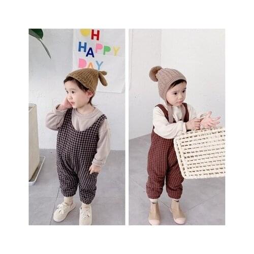 2020 Childrens Clothing Autumn and Winter New Baby Boys and Girls Winter Overalls Korean Kids Plus Velvet Padded Jumpsuit 2-7Y