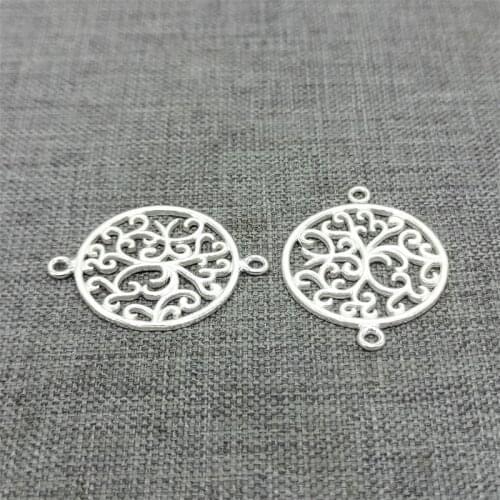 4 Pieces of 925 Sterling Silver Filigree Flower Floral Connector Charms
