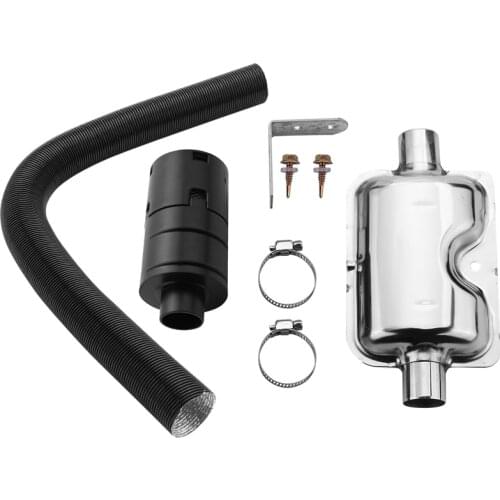 5Pcs Car Air Diesel Parking Heater Exhaust Silencer+Filter+Combustion Air Intake Filter Pipe Clamps For Webasto Eberspacher