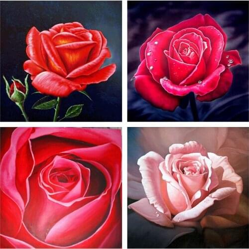 5D Diamond Painting Flowers Pictures Of Rhinestones Diamond Mosaic Cross Stitch Full Drill Square Diamond Embroidery Rose Rp186