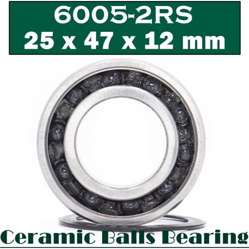 6005 Hybrid Ceramic Bearing 25x47x12 mm ABEC-1 ( 1 PC ) Bicycle Bottom Brackets & Spares 6005RS Si3N4 Ball Bearings