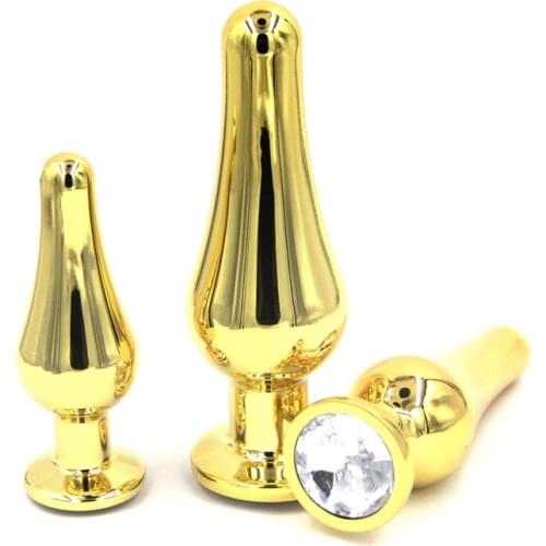 Anal Plug with Jewelry Gold Butt Plug Sex Toys for Women Men Adult Sex Products Stainless Steel Prostata Massage