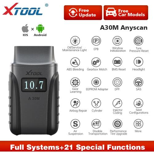 XTOOL Anyscan A30 Full system Car Diagnostic Tools OBD2 code reader scanner for EPB Oil reset All Free car software free