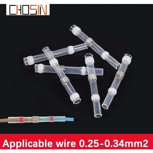 50/100pcs 26-24AWG Insulated Wire Connectors Waterproof Heat Shrink Wire Splice Connector Tinned Copper Solder Seal Terminals