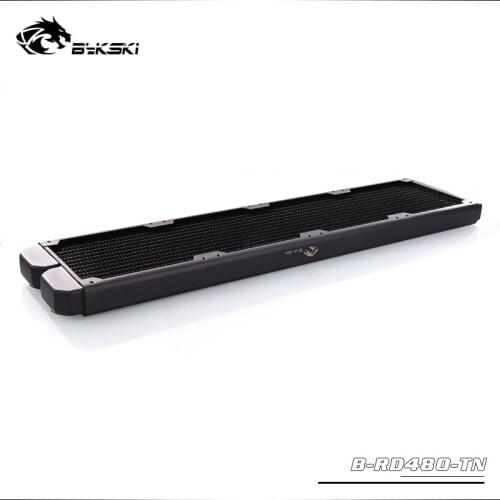 BYKSKI 28mm Thick Copper 480mm Single Row of Radiator Computer Water Cooling Liquid Heat Exchanger use for 12cm Fans