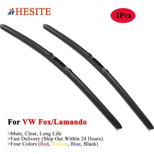 HESITE Colorful Wiper Blades For VW FOX GL Wagon Hatchback 5Z1 5Z3 5Z4 MK1 And Lamando Models Hybrid Car Windshield Wipers Red
