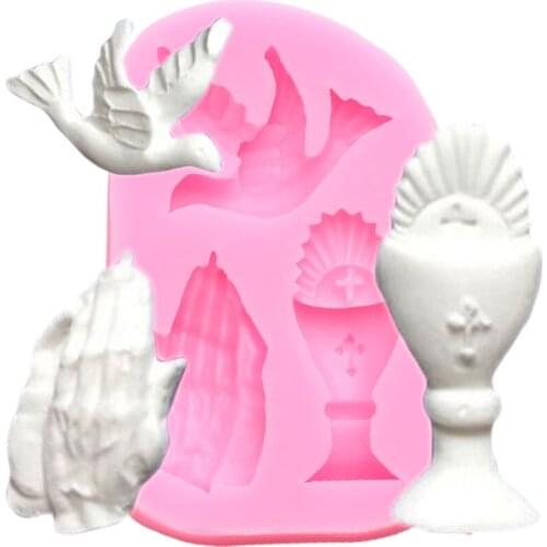 Hands Peace Dove Silicone Mold Cupcake Topper Fondant Molds Cake Decorating Tools Candy Polymer Clay Chocolate Gumpaste Moulds