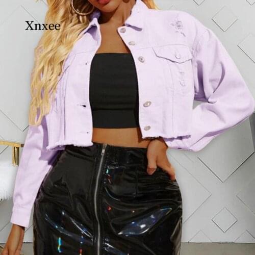 2021 Street Womens Jacket Denim Fringed Short Jacket Womens Autumn Ripped Retro Casual Jacket Womens Jacket