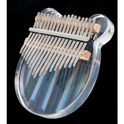 17 Key Kalimba Acrylic Transparent Rainbow Thumb Piano Gift with Tuner Hammer Stick Finger Kalimba Case Musical Instruments
