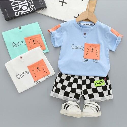 Baby Boy/Girls Clothes Sets 2021 Summer Casual Cotton T-Shirt Top+Shorts 2pc Toddler Infant Outfit Kids Clothing Sports Outfits
