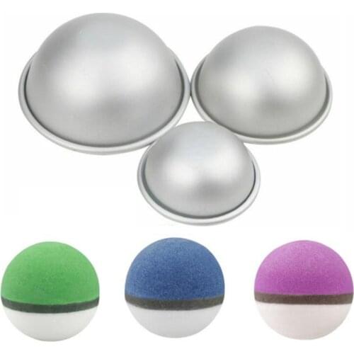 2PCS Round Aluminium Alloy Bath Bomb Molds DIY Tool Bath Bomb Salt Ball Homemade Crafting Gifts Semicircle Sphere Mold