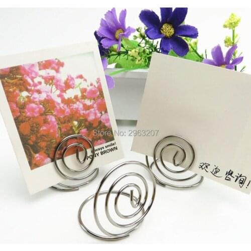 200pcs Metal Wire Round Place Card Holder Table Number Holder Stands Photo Memo Clip Party DIY Decoration