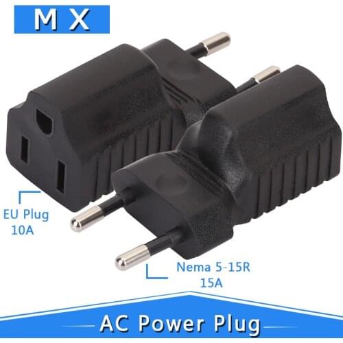 EU to 5-15R Europe male to US 3pin female, Eu to 5-15R female power adapter, Eu to 5-15R power adapter
