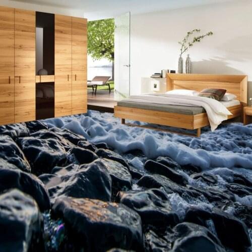 Free Shipping Spray stone 3d living room bathroom floor thickened bedroom lobby square coffee house study flooring mural