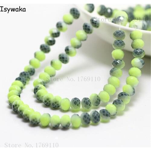 Isywaka Fashion 4x6mm 50pcs Rondelle Austria faceted Crystal Glass Beads Loose Spacer Round Beads for Jewelry Making No.05R6