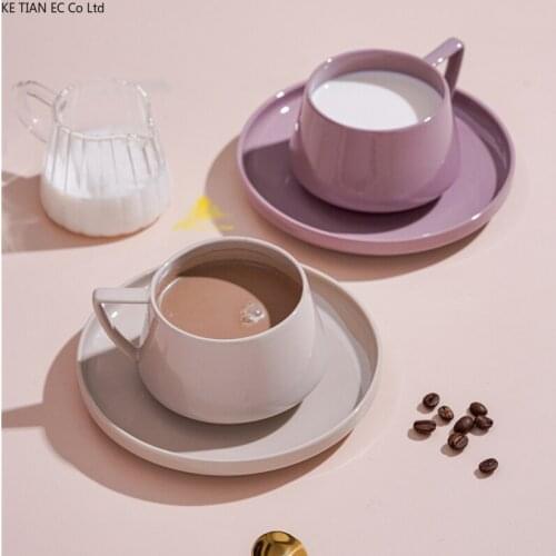 250ml European Ceramic Coffee Cup Disc Small Luxury Couple Mug Cup Home Afternoon Tea Cup Breakfast Milk Mug Cup Birthday Gifts