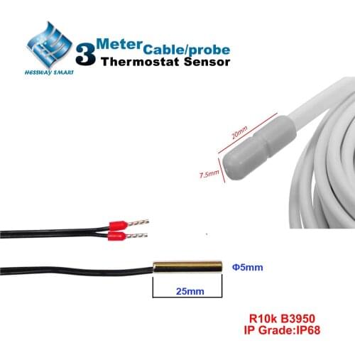IP68 NTC 10K Temperature Sensor for Thermistor 3950 White and Black Optional