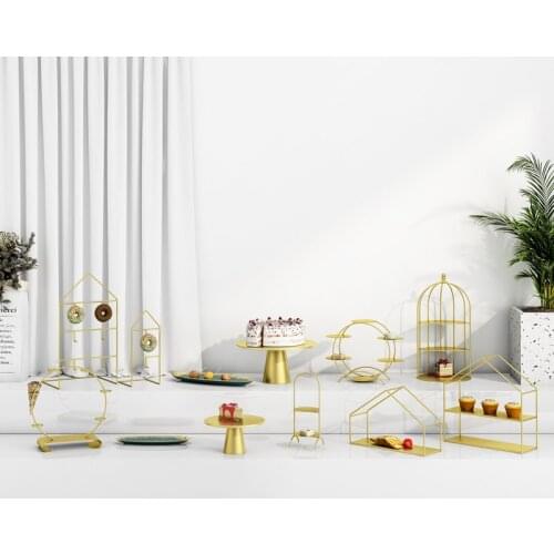 Dessert Tableware Cake Stands Sets for Wedding Decoration Birthday Cake Cupcake Plates Donuts Fondant Display Tray for Bakeware