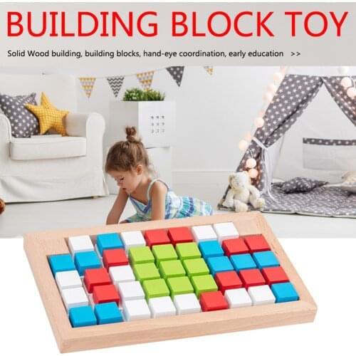 Kids Building Block Puzzle Intelligence Development Assemble Wood Toy Smooth Funny Assemble Enlightenment Toys