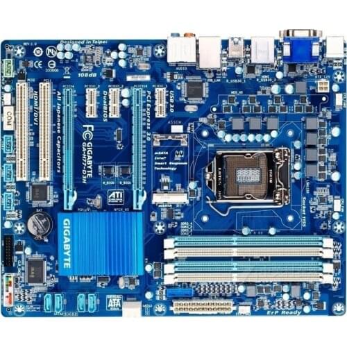 For Gigabyte GA-H77-D3H Original Used Desktop Motherboard H77-D3H H77 Socket LGA 1155 DDR3 On Sale