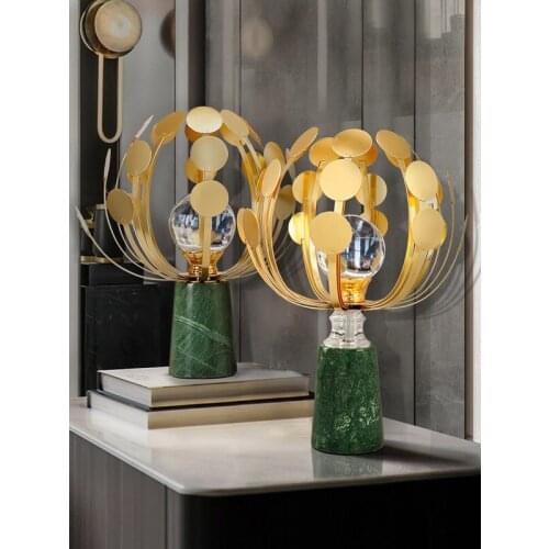 Home Decor Interior Modern Table Living Room Gold Accessories Luxury Crystal Ball Nordic Marble Base Home Decoration