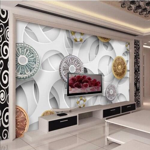 European modern 3D personalized hotel TV room living room background wallpaper wallpaper wall murals large frescoes