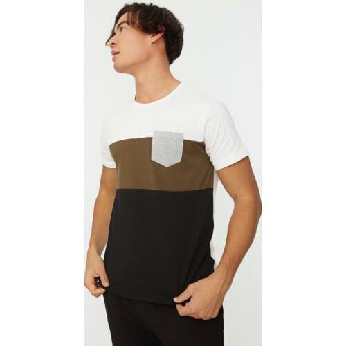 Trendyol Male Bicycle Neck T-Shirt TMNSS20TS0008 Men 'S Clothing Fashion 2021 Summer Spring Men 'S Top T-Shirts футболка оверсайз футбол