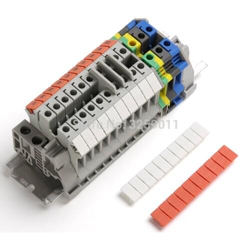50PCS ZB5 Blank Din Rail Terminal Blocks Maker Strips Label white for UK-3N plastic white