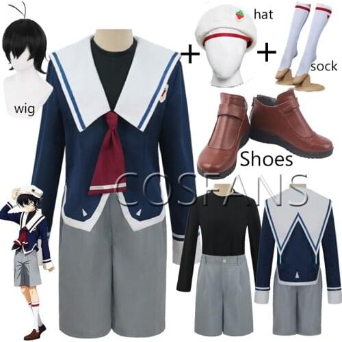 Miya SK8 the Infinity Anime Cosplay Costume SK Short Wig Hat Socks Halloween Masquerade Party Outfits Uniform Suit Wig and shoes