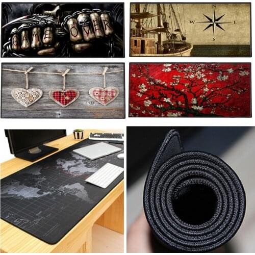 Prints Extended Large Rubber Based Wide Long Gaming Mouse Pad Big Size Desk Mat Anti-skid Keyboard Mat Waterproof 900mmx400mm