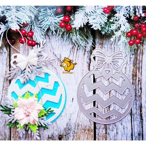 Round Christmas Ball Cut Dies Metal Template for Embossing Stencil DIY Paper Album Gift Cards Making Scrapbooking Craft Dies New