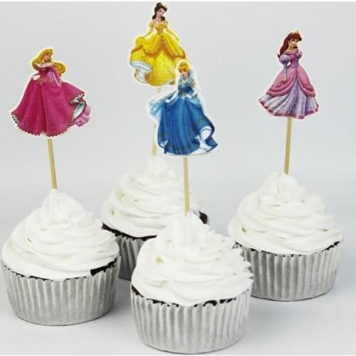 LOVELY princess cupcake toppers party girls baby bridal shower birthday forest wedding cake topper decor